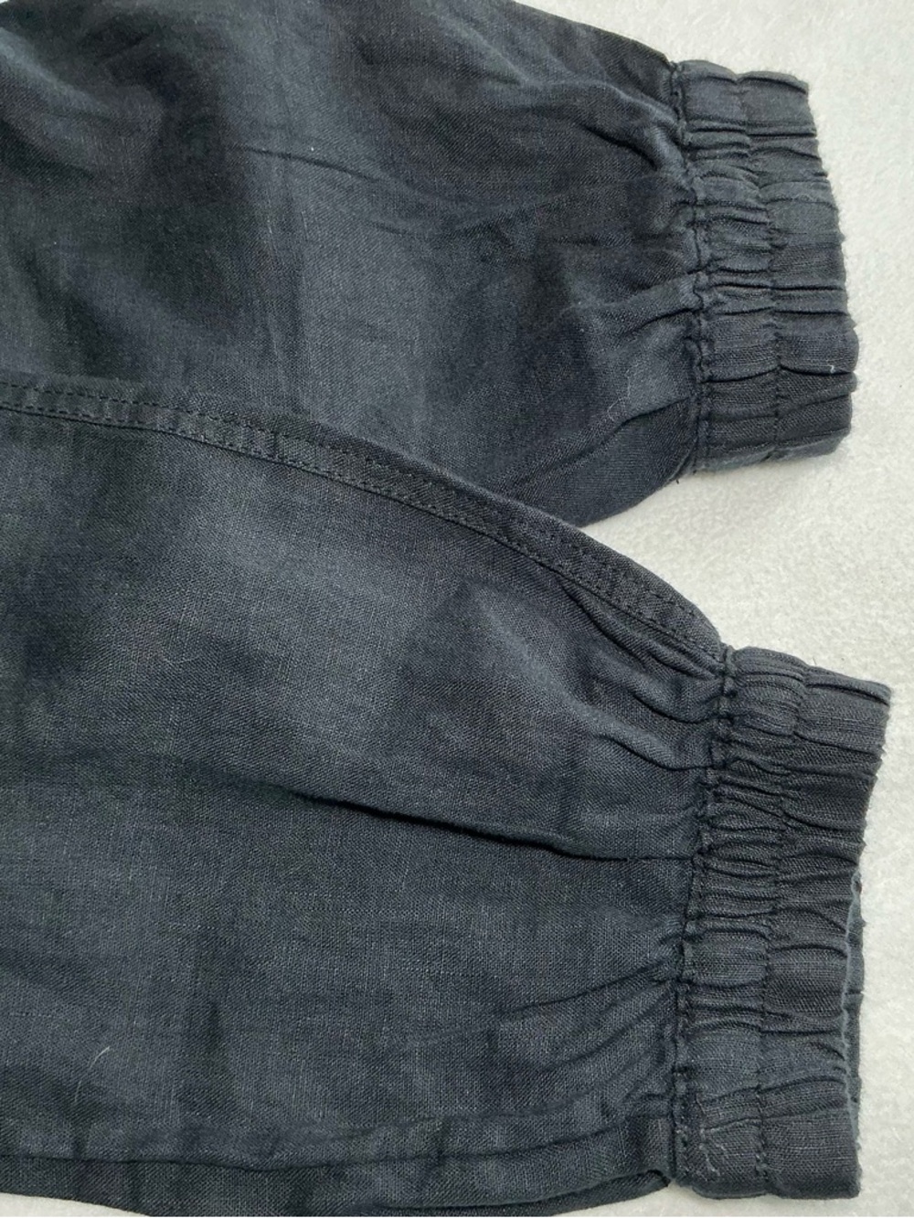 Nicole Miller linen Black ankle balloon Cargo beach Pants - Picture 12 of 12